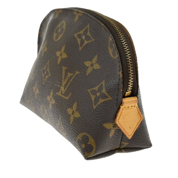 LOUIS VUITTON Pochette Cosmetic Pouch Bag Monogram Leather - Picture 4 of 5